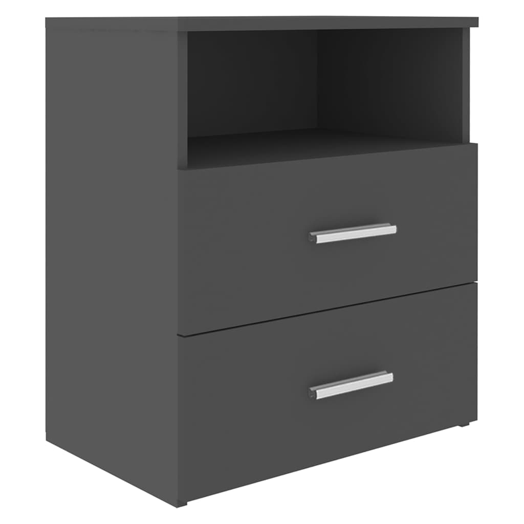 Κομοδίνα 2 τεμ. Γκρι 50 x 32 x 60 εκ. από Μοριοσανίδα