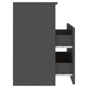 Κομοδίνα 2 τεμ. Γκρι 50 x 32 x 60 εκ. από Μοριοσανίδα