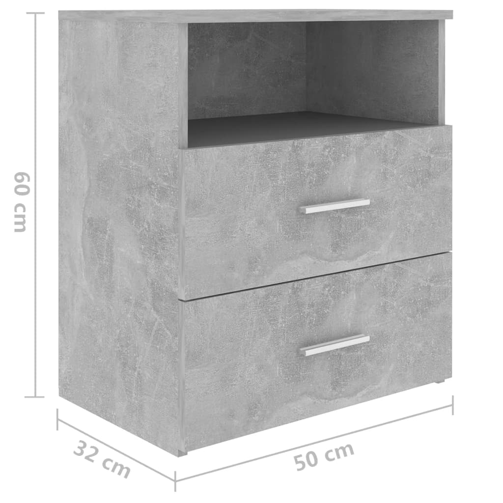 Κομοδίνο Γκρι Σκυροδέματος 50 x 32 x 60 εκ.