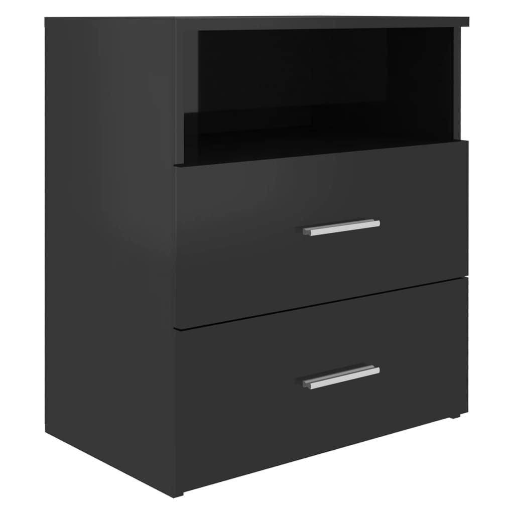 Κομοδίνο Γυαλιστερό Μαύρο 50 x 32 x 60 εκ.