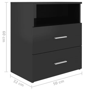 Κομοδίνο Γυαλιστερό Μαύρο 50 x 32 x 60 εκ.