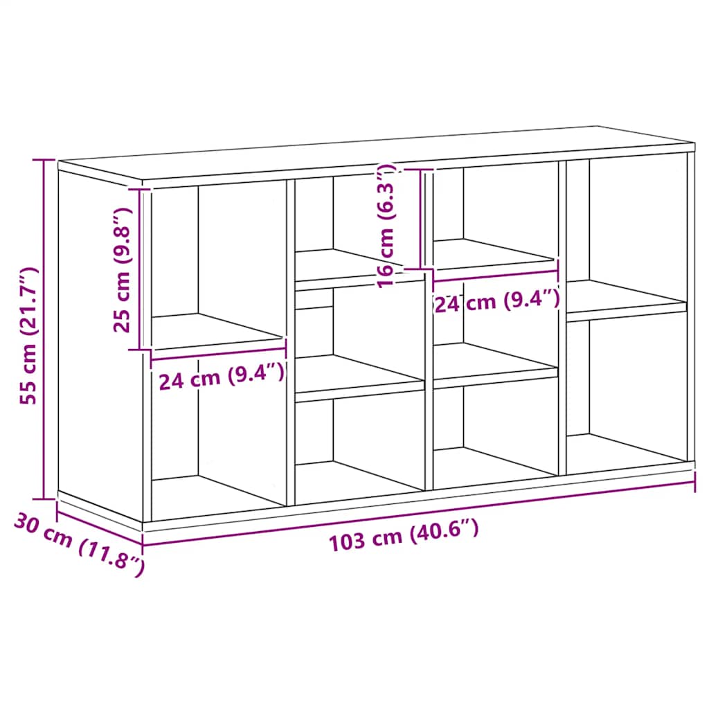Παπουτσοθήκη Μαύρη 103 x 30 x 55 εκ. από Επεξ. Ξύλο