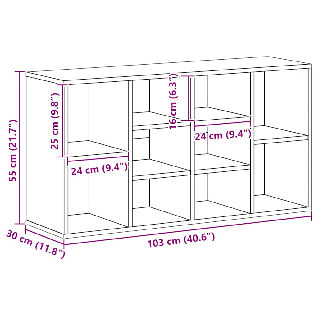 Παπουτσοθήκη Γκρι Σκυροδέματος 103x30x55 εκ. από Επεξ. Ξύλο - Pakobazaar