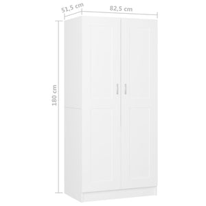 Ντουλάπα Λευκή 85,2 x 51,5 x 180 εκ. από Επεξ. Ξύλο