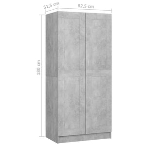 Ντουλάπα Γκρι Σκυροδέματος 85,2 x 51,5 x 180 εκ από Επεξ. Ξύλο - Pakobazaar