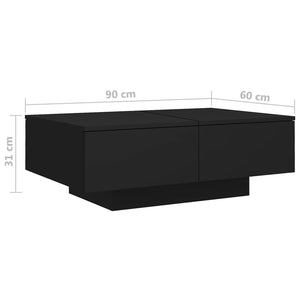 Τραπεζάκι Σαλονιού Μαύρο 90 x 60 x 31 εκ. από Επεξ. Ξύλο