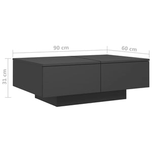 Τραπεζάκι Σαλονιού Γκρι 90 x 60 x 31εκ. από Μοριοσανίδα