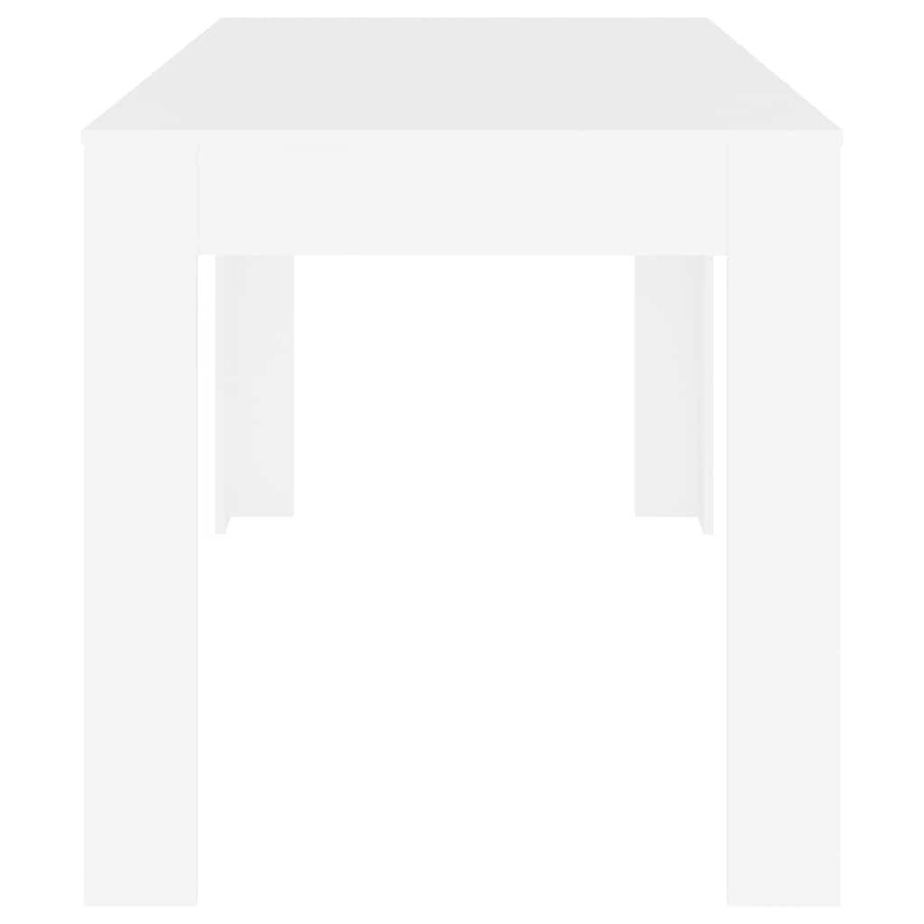 Τραπεζαρία Λευκή 140x74,5x76 εκ. από Επεξεργασμένο Ξύλο - Pakobazaar