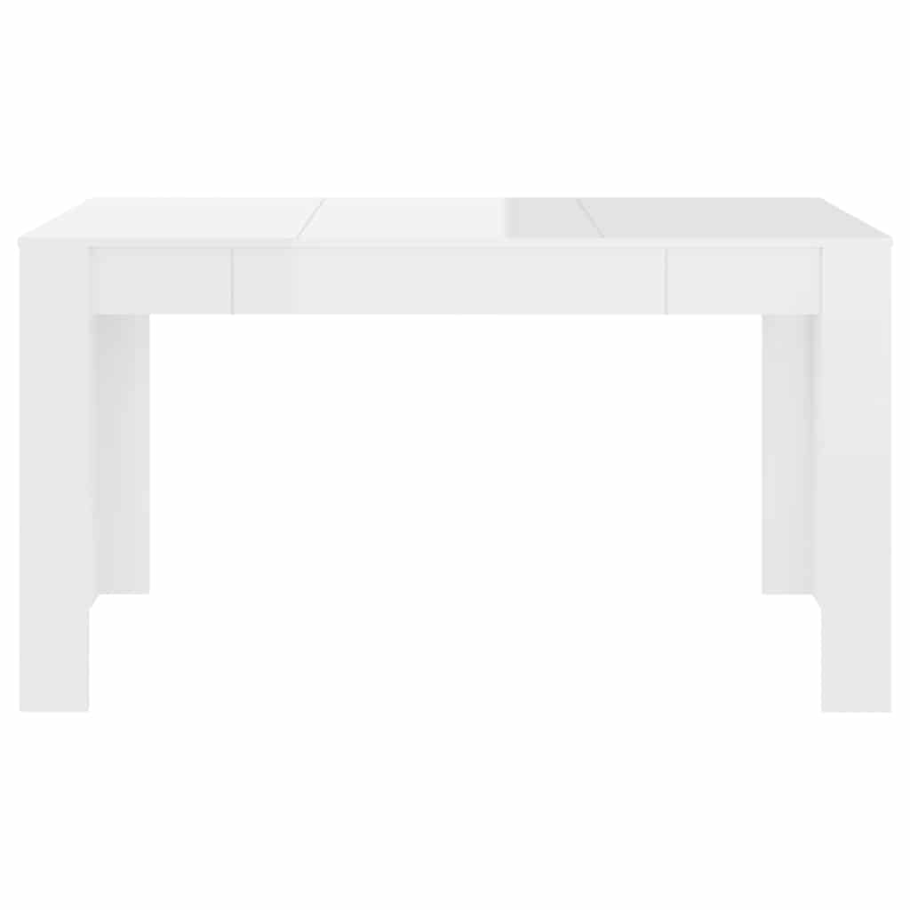 Τραπεζαρία Γυαλιστερό Λευκό 140 x 74,5 x 76 εκ. από Επεξ. Ξύλο