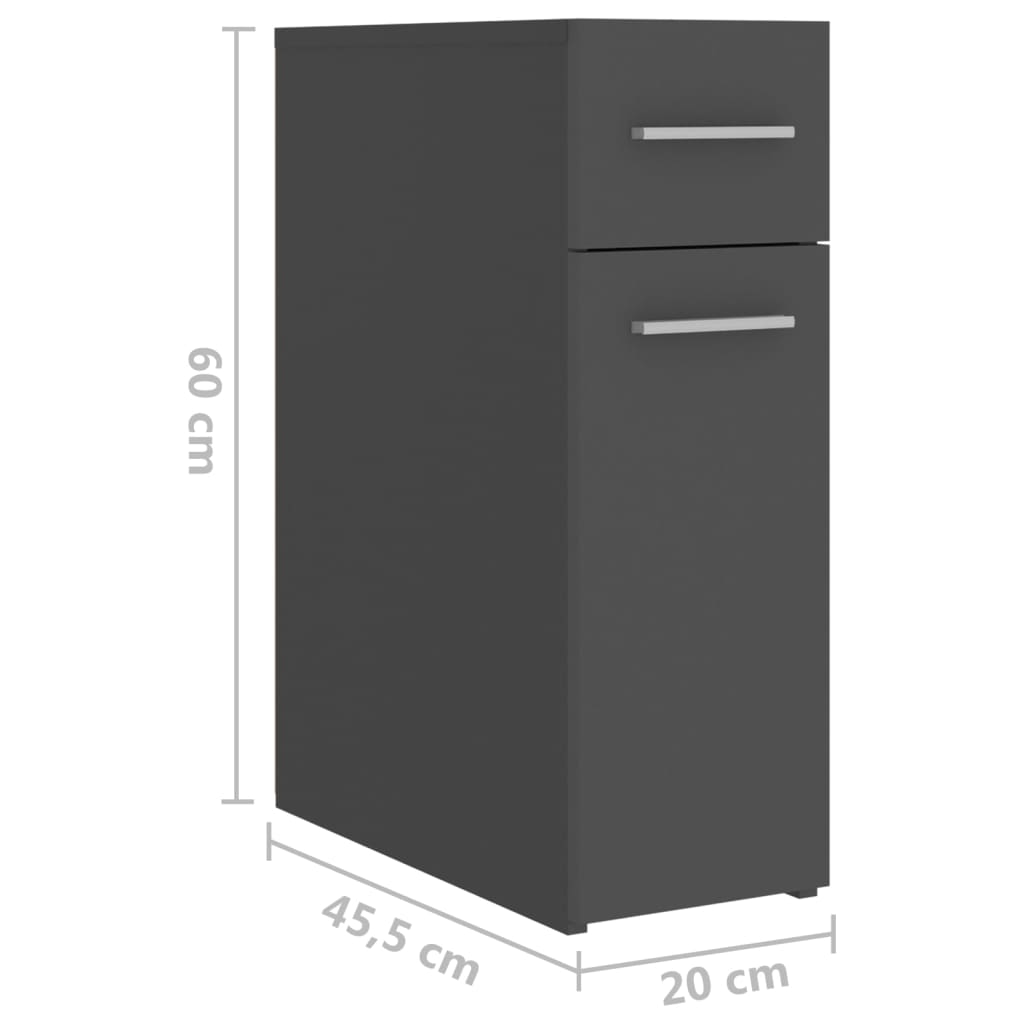 Συρταριέρα Γενικής Χρήσης Γκρι 20 x 45,5 x 60 εκ. Μοριοσανίδα
