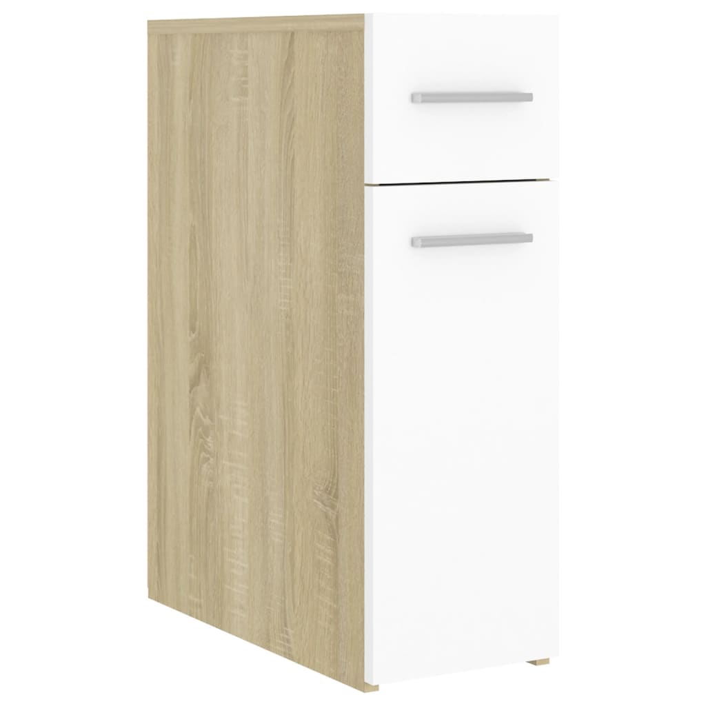 Συρταριέρα Γενικής Χρήσης Λευκή/Sonoma Δρυς 20x45,5x60 Μοριοσ.