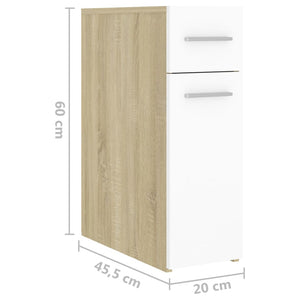Συρταριέρα Γενικής Χρήσης Λευκή/Sonoma Δρυς 20x45,5x60 Μοριοσ.