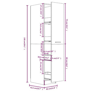Συρταριέρα Γενικής Χρήσης Γυαλ. Γκρι 30x42,5x150εκ. Μοριοσανίδα