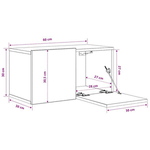 Έπιπλο Τηλεόρασης Κρεμαστό Λευκό 60 x 30 x 30 εκ. - Pakobazaar