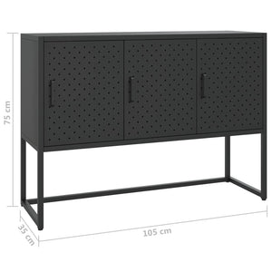 Μπουφές Μαύρος 105 x 35 x 75 εκ. από Ατσάλι