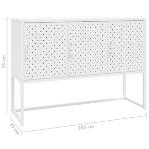 Μπουφές Λευκός 105 x 35 x 75 εκ. από Ατσάλι - Pakobazaar