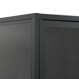 Μπουφές Ανθρακί 80 x 35 x 135 εκ. από Ατσάλι και Ψημένο Γυαλί - Pakobazaar