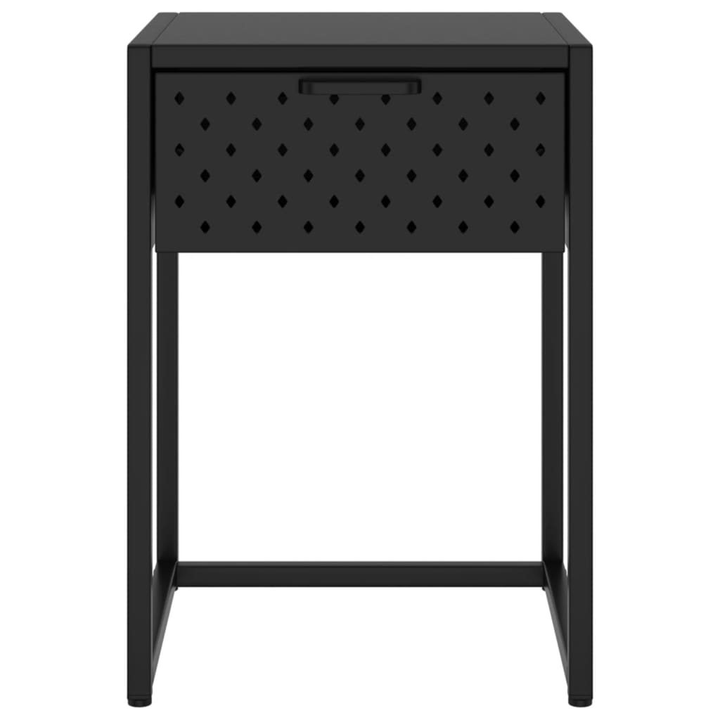 Κομοδίνο Μαύρο 38 x 35 x 54 εκ. από Ατσάλι