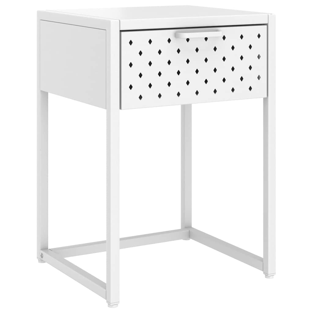 Κομοδίνο Λευκό 38 x 35 x 54 εκ. από Ατσάλι
