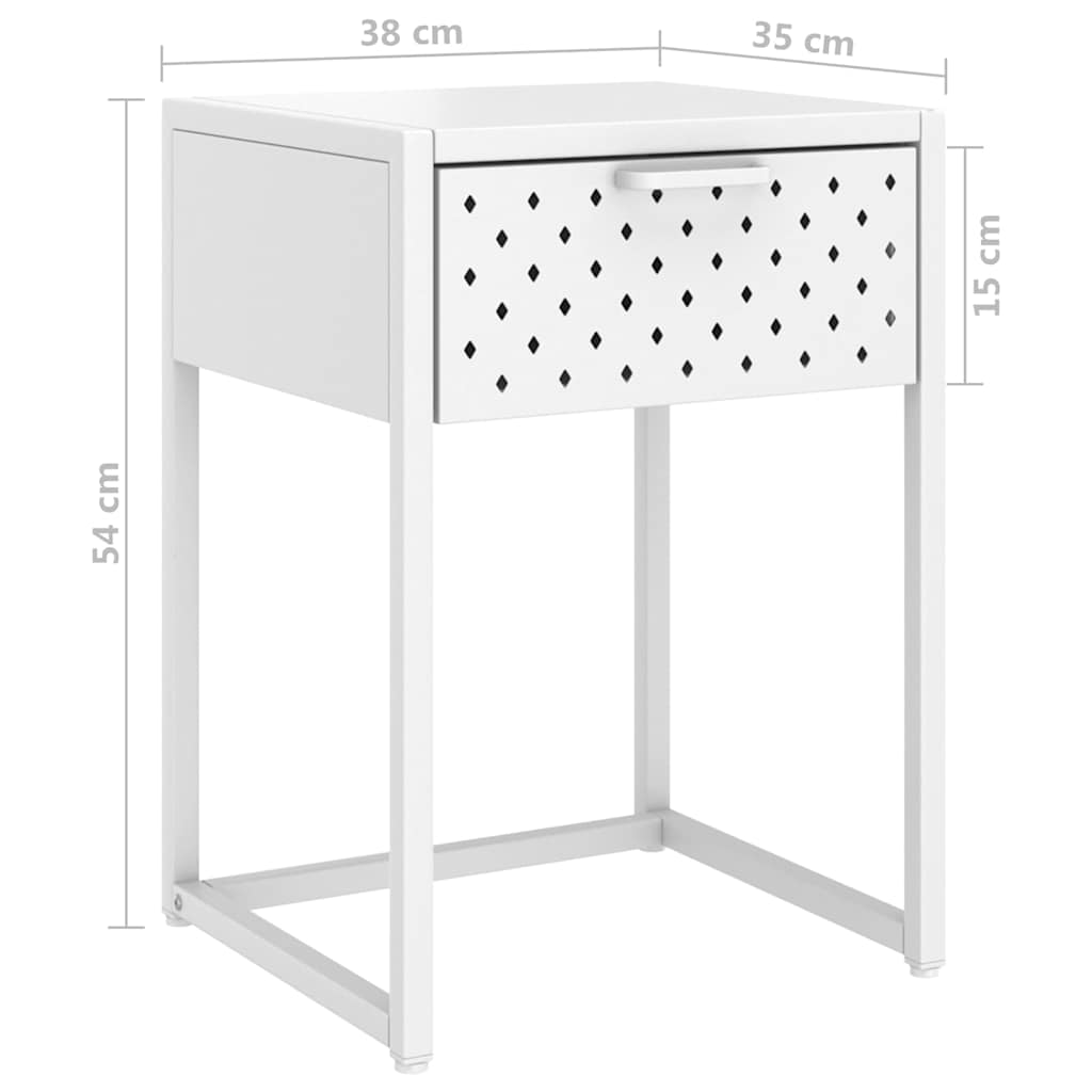 Κομοδίνο Λευκό 38 x 35 x 54 εκ. από Ατσάλι