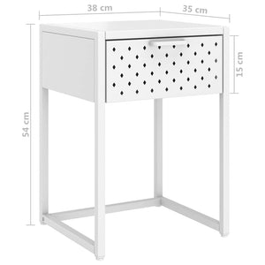 Κομοδίνο Λευκό 38 x 35 x 54 εκ. από Ατσάλι