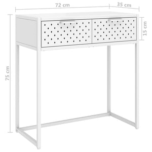 Τραπέζι Κονσόλα Λευκό 75 x 35 x 75 εκ. από Ατσάλι - Pakobazaar