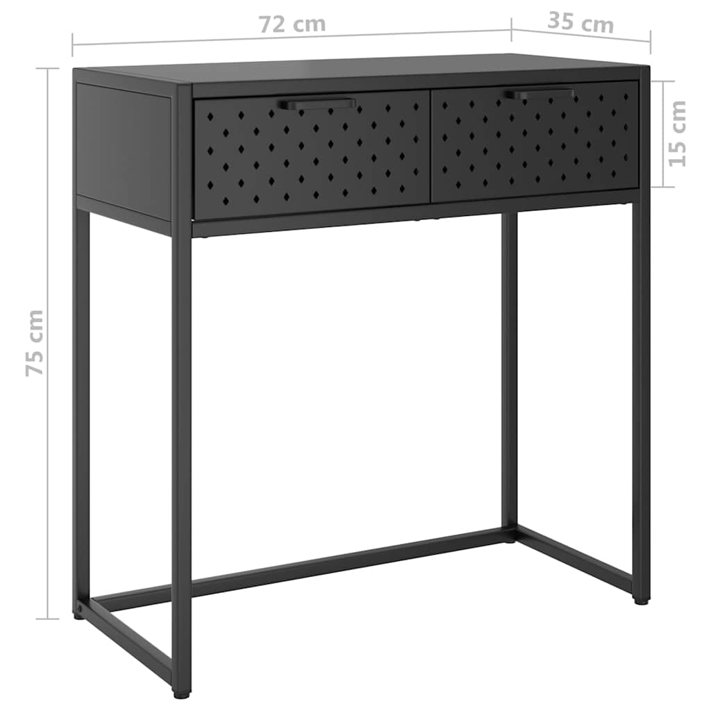 Τραπέζι Κονσόλα Ανθρακί 75 x 35 x 75 εκ. από Ατσάλι - Pakobazaar