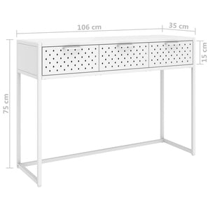 Τραπέζι Κονσόλα Λευκό 106 x 35 x 75 εκ. από Ατσάλι - Pakobazaar