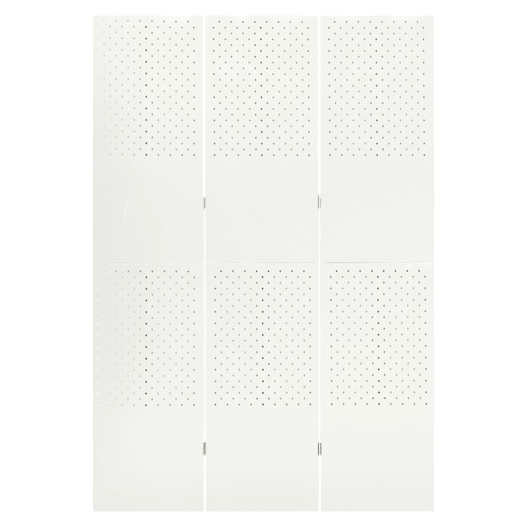 Διαχωριστικό Δωματίου με 3 Πάνελ Λευκό 120 x 180 εκ. από Ατσάλι