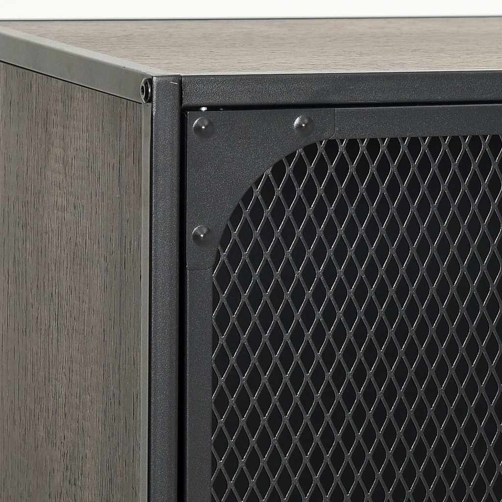 Ντουλάπι Αποθήκευσης Γκρι 72 x 36 x 82 εκ. Μέταλλο / MDF - Pakobazaar