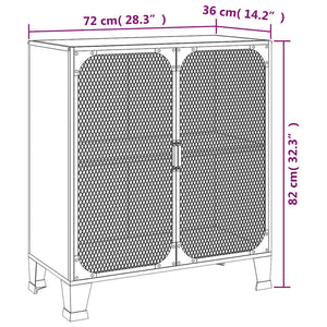 Ντουλάπι Αποθήκευσης Γκρι 72 x 36 x 82 εκ. Μέταλλο / MDF - Pakobazaar