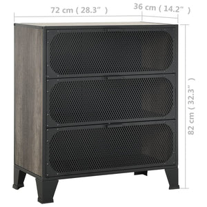Ντουλάπι Αποθήκευσης Γκρι 72 x 36 x 82 εκ. Μέταλλο / MDF
