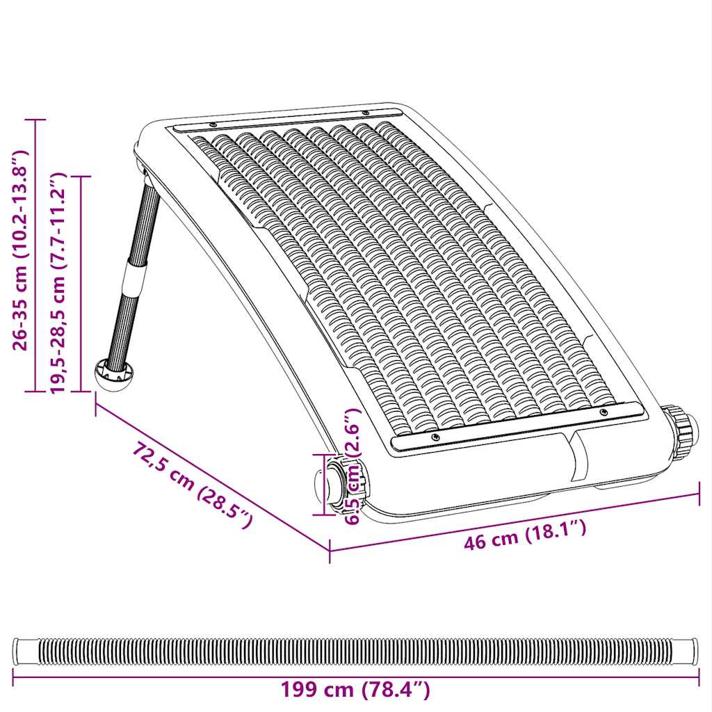 Πάνελ Θέρμανσης Πισίνας Κυρτό Ηλιακό 72,5 x 46 εκ.