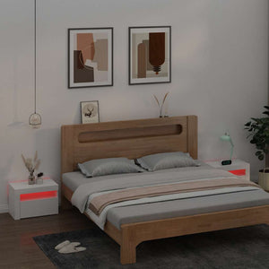 Κομοδίνα με LED 2 τεμ. Λευκό 60 x 35 x 40 εκ. - PAKOBAZAAR