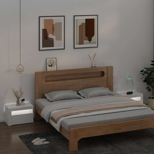 Κομοδίνα με LED 2 τεμ. Λευκό 60 x 35 x 40 εκ. - PAKOBAZAAR