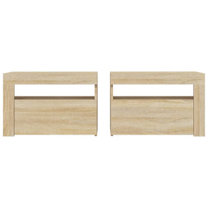 Κομοδίνα με LED 2 τεμ. Sonoma Δρυς 60 x 35 x 40 εκ. - PAKOBAZAAR