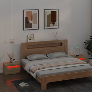 Κομοδίνα με LED 2 τεμ. Sonoma Δρυς 60 x 35 x 40 εκ. - PAKOBAZAAR