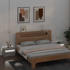 Κομοδίνα με LED 2 τεμ. Γκρι Σκυρ. 60 x 35 x 40 εκ. - PAKOBAZAAR