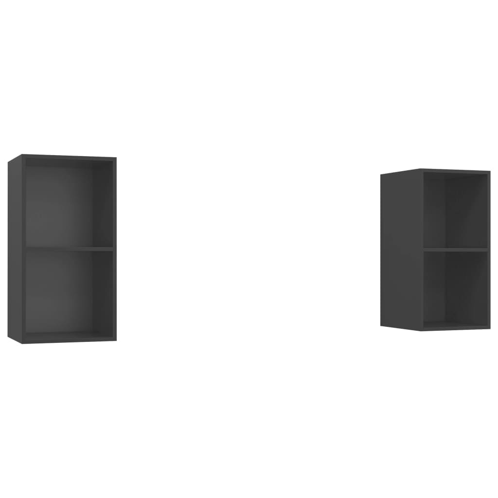 Έπιπλο Τηλεόρασης Κρεμαστό 2 τεμ. Γκρι από Επεξ. Ξύλο - PAKOBAZAAR