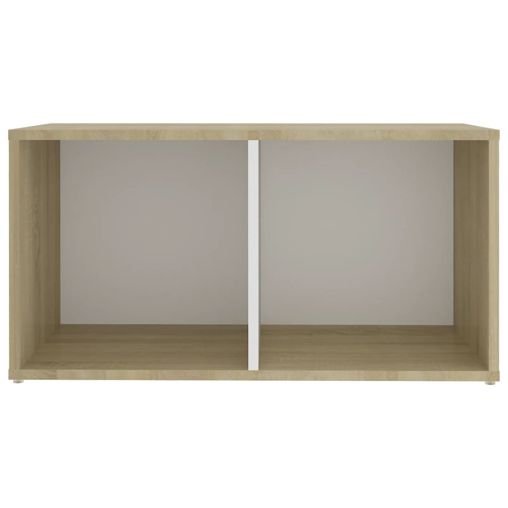 Έπιπλα Τηλεόρασης 2 τεμ. Λευκά/Δρυς 72x35x36,5 εκ. Επεξ. Ξύλο