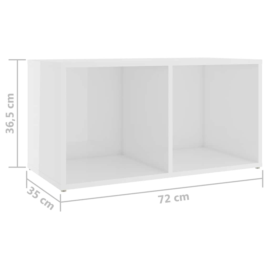 Έπιπλα Τηλεόρασης 2 τεμ. Γυαλ. Λευκά 72x35x36,5 εκ. Επεξ. Ξύλο