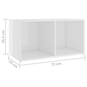 Έπιπλα Τηλεόρασης 2 τεμ. Γυαλ. Λευκά 72x35x36,5 εκ. Επεξ. Ξύλο