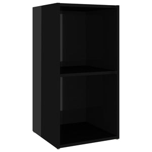 Έπιπλα Τηλεόρασης 2 τεμ. Γυαλ. Μαύρα 72x35x36,5 εκ. Μοριοσανίδα