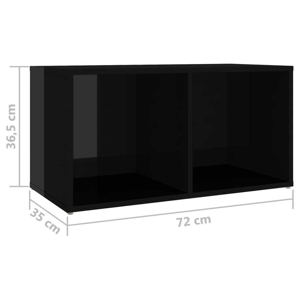 Έπιπλα Τηλεόρασης 2 τεμ. Γυαλ. Μαύρα 72x35x36,5 εκ. Μοριοσανίδα