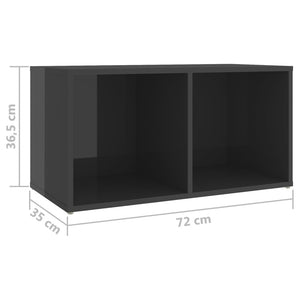 Έπιπλα Τηλεόρασης 2 τεμ. Γυαλ. Γκρι 72x35x36,5 εκ. Επεξ. Ξύλο - PAKOBAZAAR