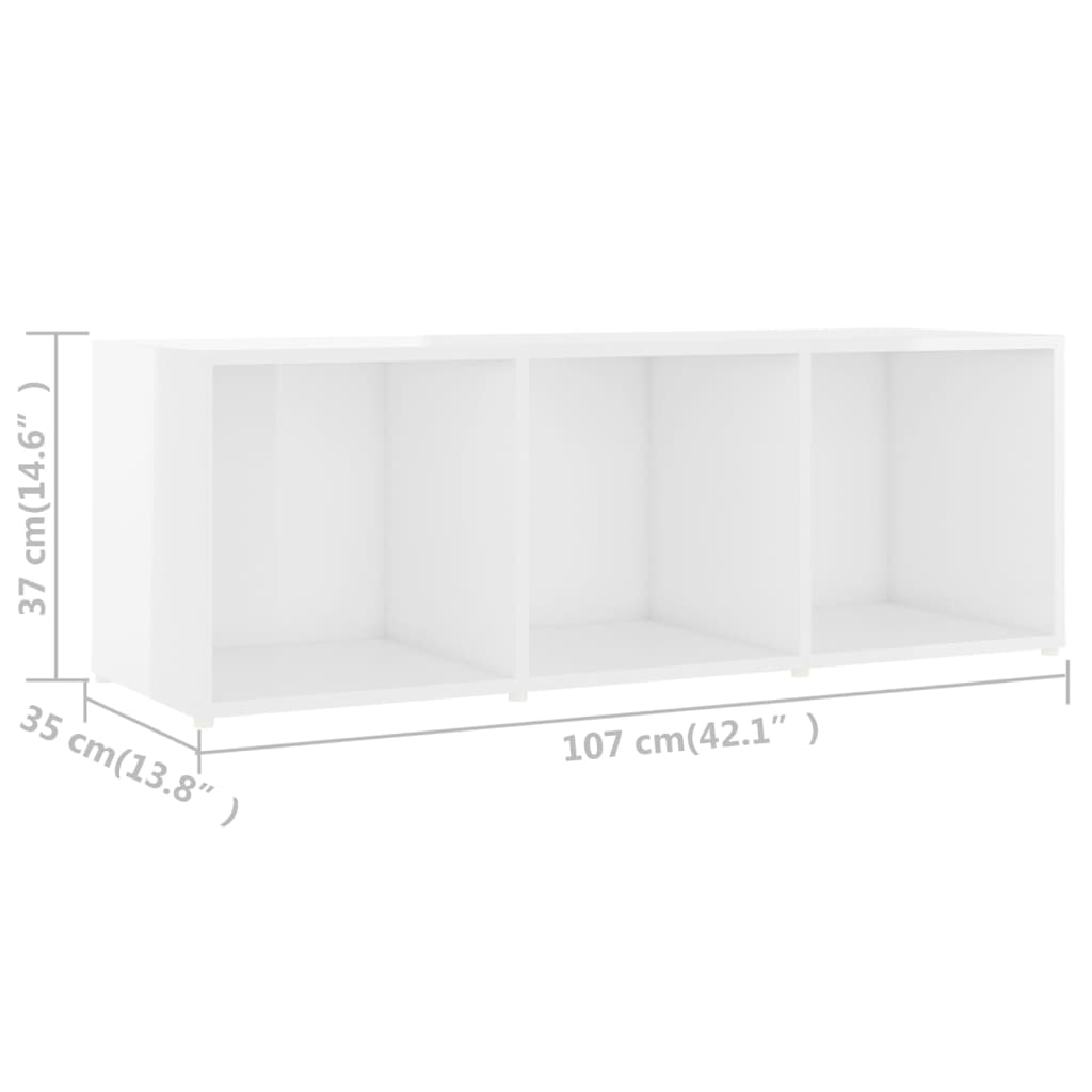 Έπιπλα Τηλεόρασης 2 τεμ. Γυαλ. Λευκά 107x35x37 εκ. Μοριοσανίδα - Pakobazaar