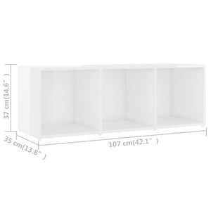 Έπιπλα Τηλεόρασης 2 τεμ. Γυαλ. Λευκά 107x35x37 εκ. Μοριοσανίδα - Pakobazaar