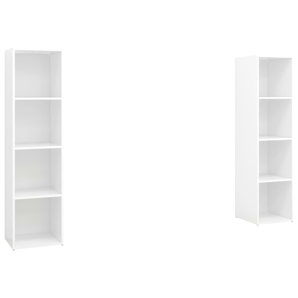 Έπιπλα Τηλεόρασης 2 τεμ. Λευκά 142,5x35x36,5 εκ. Μοριοσανίδα