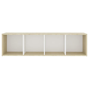 Έπιπλα Τηλεόρασης 2 τεμ Λευκό/Δρυς 142,5x35x36,5 εκ Επεξ. Ξύλο