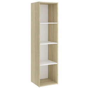 Έπιπλα Τηλεόρασης 2 τεμ Λευκό/Δρυς 142,5x35x36,5 εκ Επεξ. Ξύλο